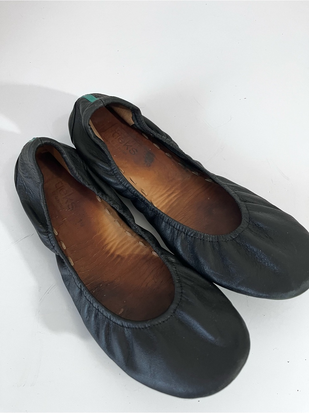 Tieks by Gavrieli Black Leather Ballet Flats Foldable Travel Comfort Women 10
